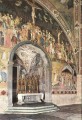 中央壁のフレスコ画 クアトロチェントの画家アンドレア・ダ・フィレンツェ